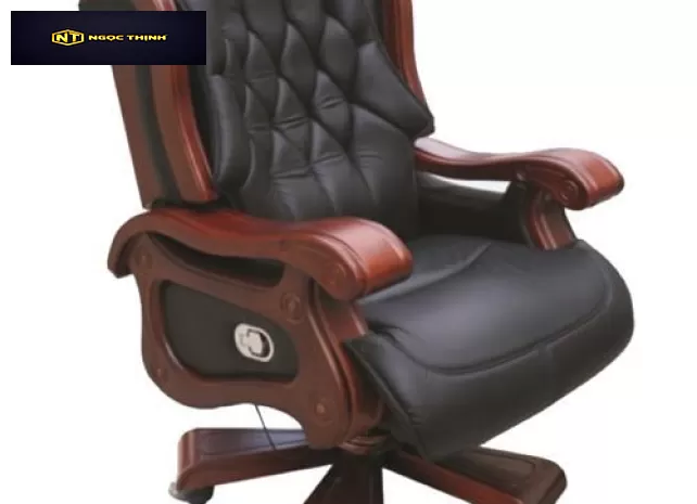 Ghế cao cấp bọc da thật màu nâu TQ22